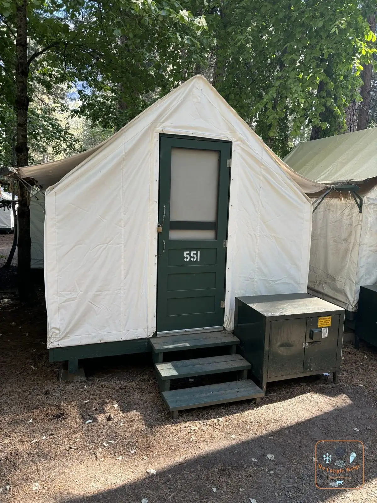 Notre tente en toile numéro 551 et son casier anti-ours à Curry Village