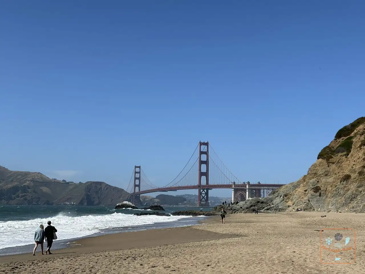 Le Golden Gate Bridge depuis la plage de Baker Beach