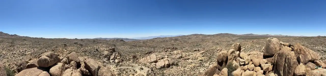 La vue depuis Mastodon Peak, près de Cottonwood Spring
