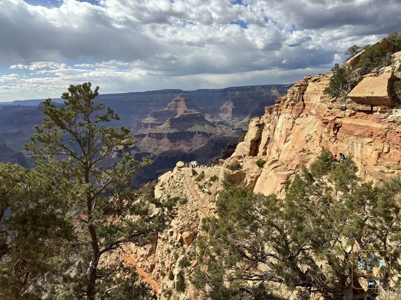 Des randonneurs à Ooh Aah Point, sur le South Kaibab Trail