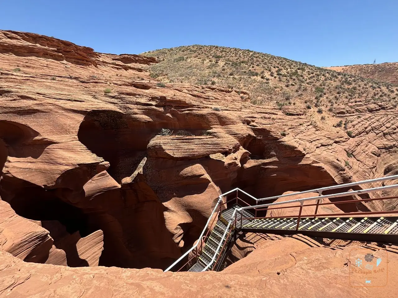 Les escaliers qui descendent dans le Lower Antelope Canyon