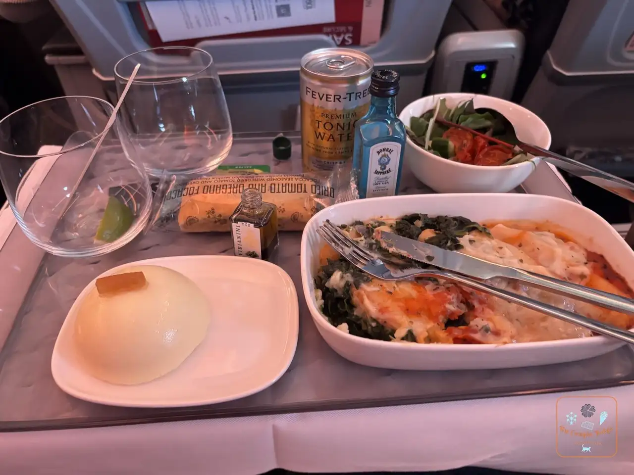 Repas servi pendant le vol Delta vers New York