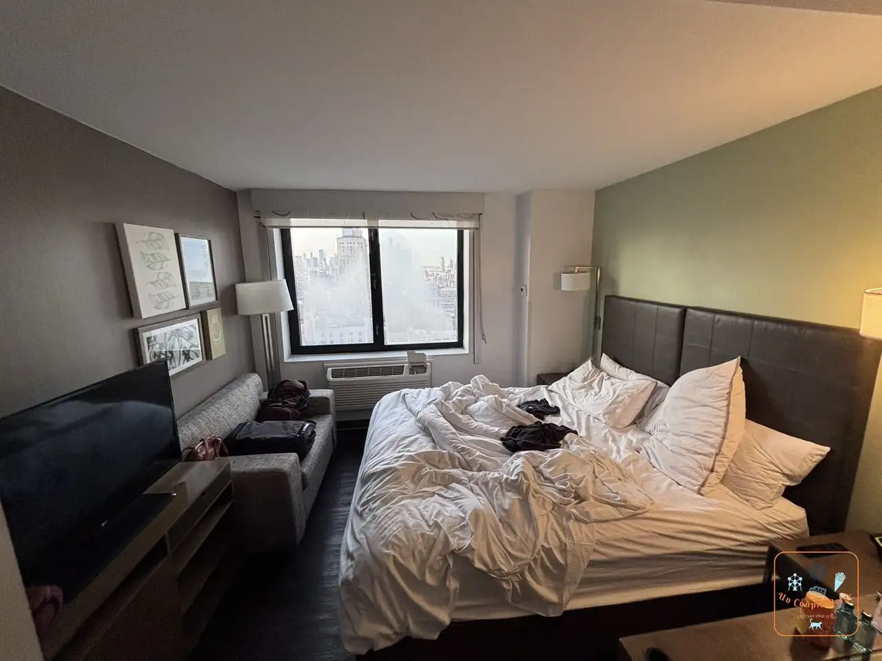 Notre chambre d'hôtel à New York avec vue sur les toits de Manhattan