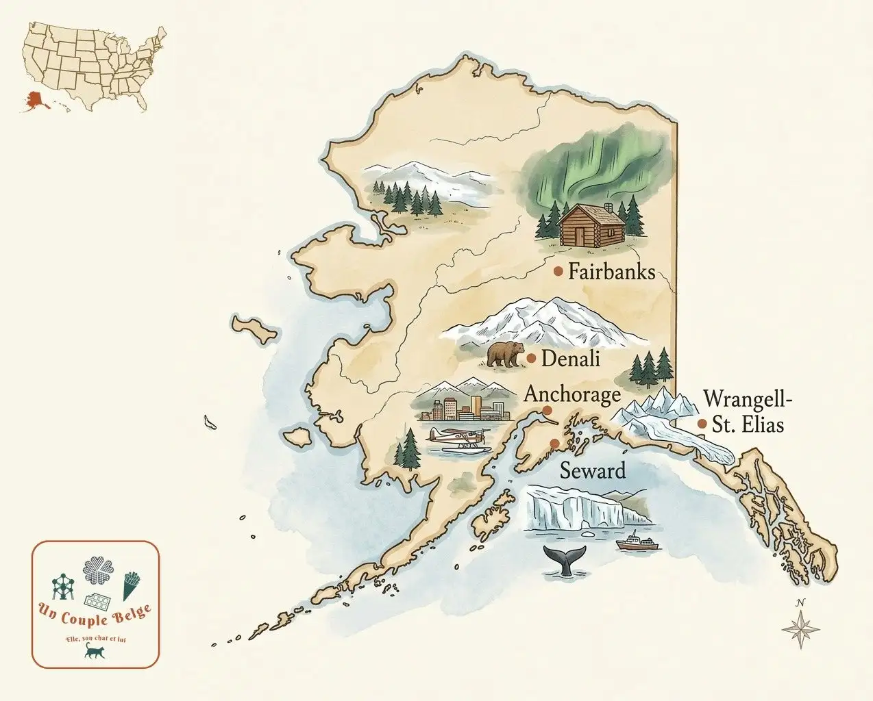 Carte — Alaska et les lieux cités dans l’article