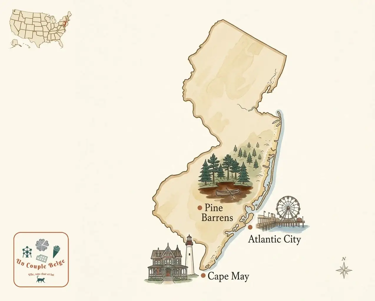 Carte — New Jersey et les lieux cités dans l’article