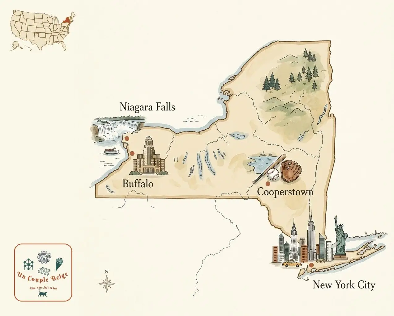 Carte — New York et les lieux cités dans l’article