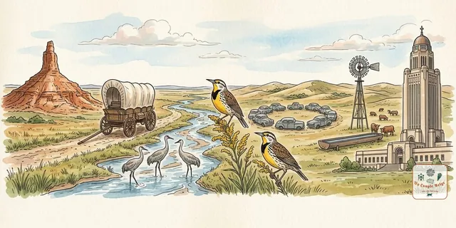 Nebraska : la piste de l'Oregon, les dunes et les grues