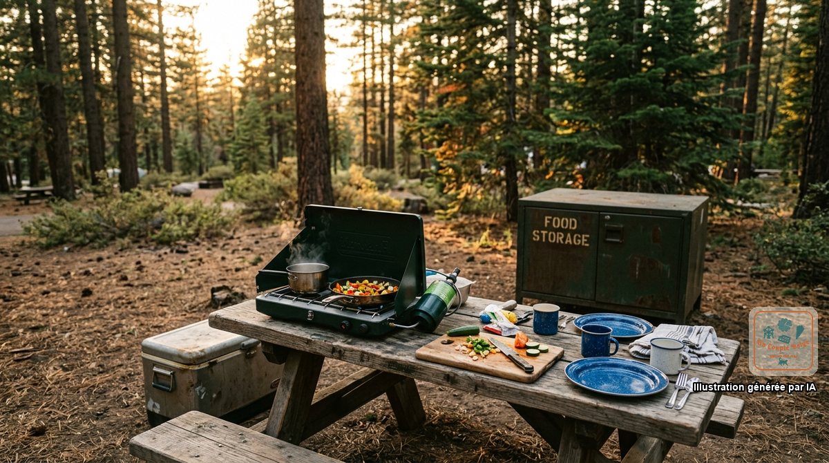 Cuisiner en van ou au camping pendant un road trip aux États-Unis