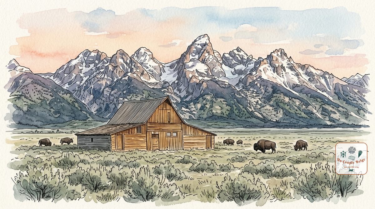 Grand Teton : des sommets à pic au-dessus des lacs et de la plaine